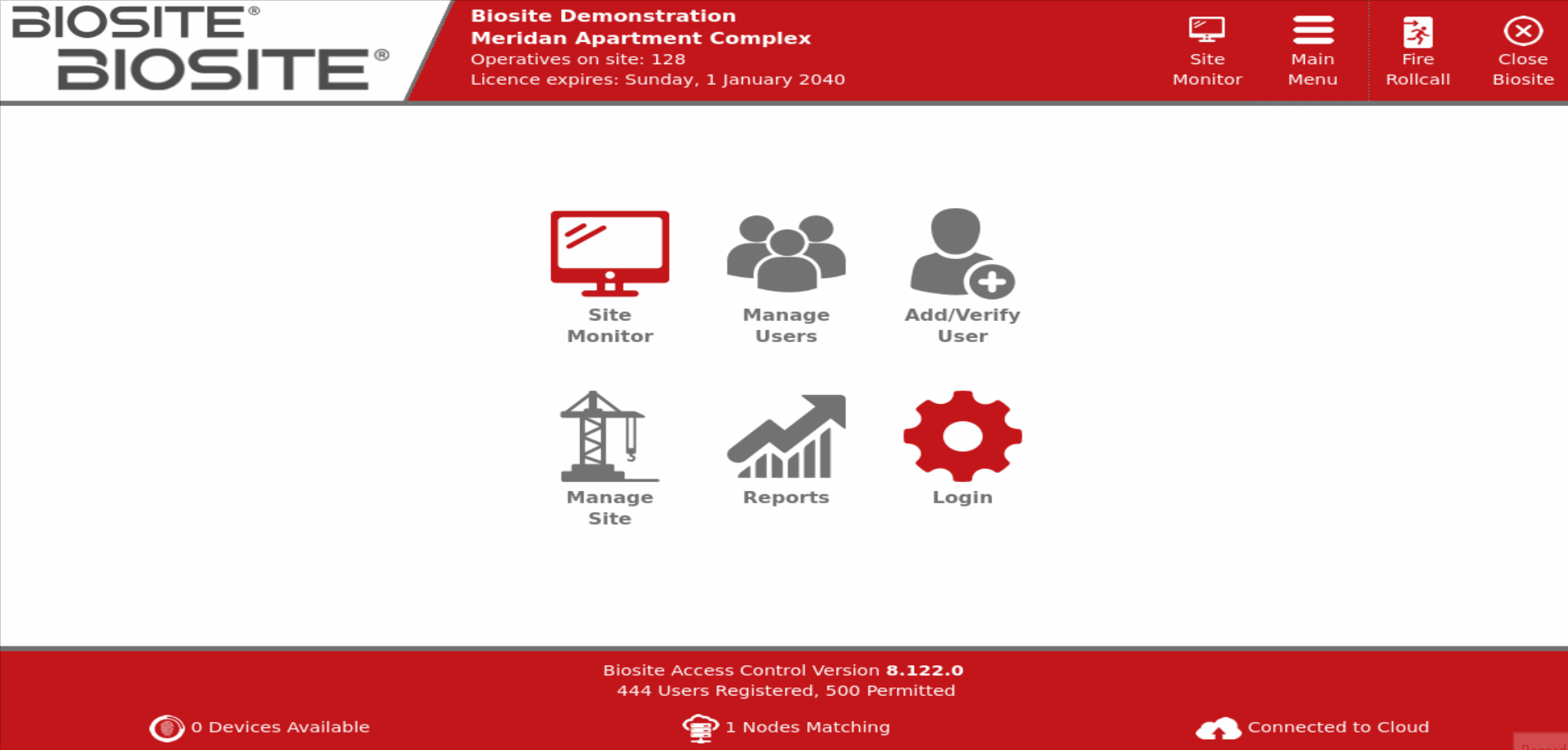 Login, Site Monitor & Dashboard Biosite Systems